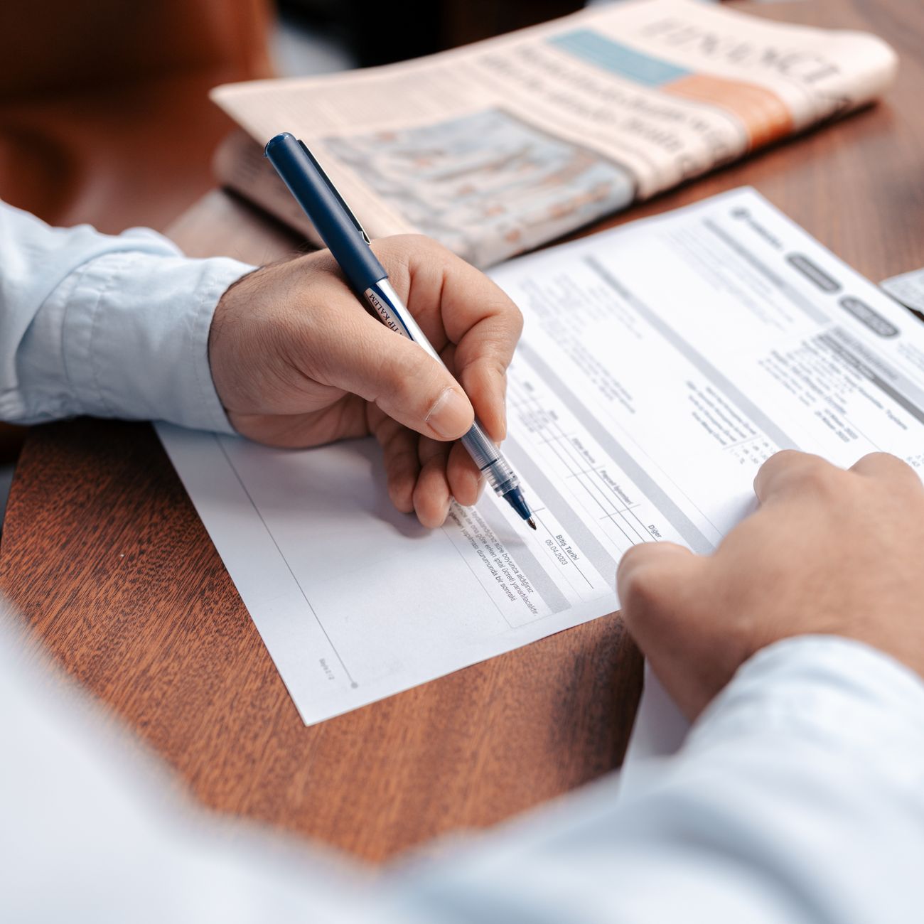 Reviewing invoices and financial documents